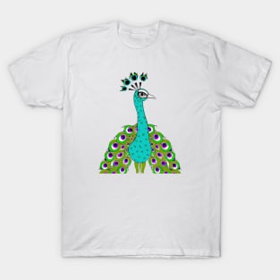 Cute Peacock Drawing T-Shirt